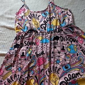 Graphic design pink dress